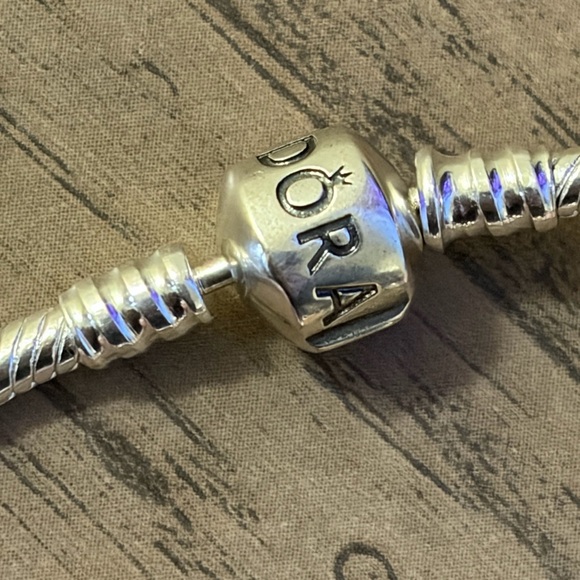 Pandora Moments Snake Chain Bracelet 18CM+Charm Pandora+9 Charms Sterling Silver - Picture 7 of 11